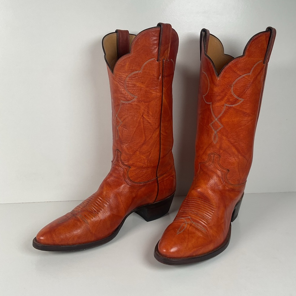 Vintage Justin Cowboy Boots | Chocolate Cow | USA Made | Men’s 10.5 D